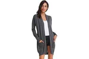 GRACE KARIN Femmes Cardigan Manches Longues Décontracté Tricoté Sweaters Casual Chaud en Hiver avec Poches Outwear