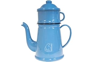 Nordisk Madam Bla Cafetière 1,5 l Bleu – Cafetière rétro robuste en émail résistant à la rouille, 1,5 l, taille 1,5 l – Couleur ciel