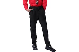 mintgreen Pantalons Chino Garçon, Pantalon de Costume Coupe Régulière Taille Semi-élastiquée Enfants 9-16 Ans