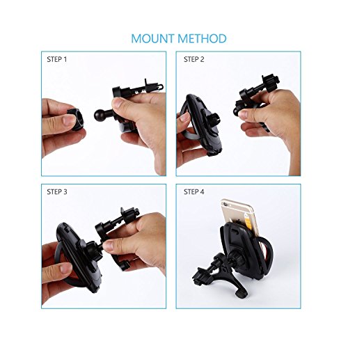 iVoler Support Auto Smartphone in metallo per il fessura di ventilazione con per agganciare, Porta Cellulare Supporto Auto Universale Air Vent Rotazione a 360Â° per iPhone X / 8 / 8 Plus / 7 / 7 Plus / 6(s) / 6(s) Plus / SE / 5s / 5, Samsung Galaxy S9 / S9+ / S8 / S8+ / S7 / S7 Edge / S6 / S5 / J5 / A5, Asus Zenfone 3 / 4, Huawei, Google Nexus, LG, Nokia, Blackberry, Xiaomi, Lenovo, HTC, ecc. (Nero/rosso)