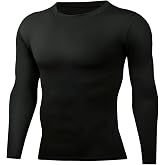 ATRACTIVOLL Men's Long-Sleeved Compression Sports Shirt, Fitness Long Sleeve Quick Dry Men's Thermal Training T-Shirt Base La