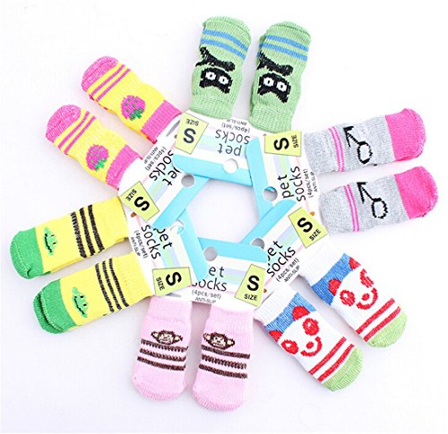QIYUNZ-Multicolor-Cotton-Soft-Warm-Dog-Puppy-Socks-Paw-Protectors-Color-Pet-Supplies-ONE-RANDOM-COLOR-SENT