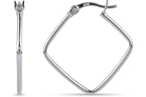 LeCalla 925 Sterling Silver Lightweight Click-Top Wire Geometric Dainty Hoop Earrings for Girl Women