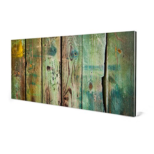 banjado – Pinnwand Magnettafel weiß 78cm x 37cm quer mit Motiv Grünes Holz - 4
