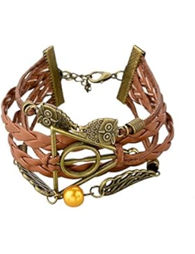 Esung Armband 3 in1 Motiv Harry Potter Symbol Heiligtümer des Todes – Goldener Schnatz – Hedwig Handarbeit
