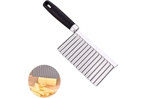 sinogoods Coltello Ondulato Acciaio Inossidabile, Tagliapatate a Lama Ondulata, Taglia Patate per Patatine Verdura,Carota, Tagliare Frutta e Insalata