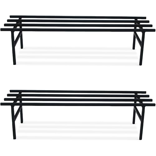 BonKaso Heavy Duty Rectangle Plant Stand: 76x24x18 cm, Black - Set of 2, Modern Design for Indoor & Outdoor Use, Sturdy, Anti-Rust Planter Stand for Garden, Balcony, Patio