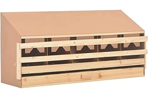 Tidyard Pondoir 5 Compartiments | Pondoir a Poule Bois de Pinède Solide 117x33x54 cm