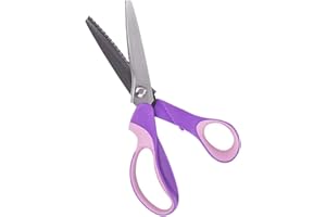 BIGTREE Forbici da sarto Zig Zag 9.2 "Forbici da sarto professionali da cucito Forbici da dentatura Forbici seghettate per pizzo per tessuto Artigianato in acciaio inossidabile Viola