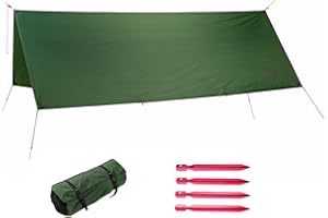 AMAZONAS Ultra-Light Traveller Tarp XXL Protection contre les intempéries imperméable 400 x 300 cm Vert
