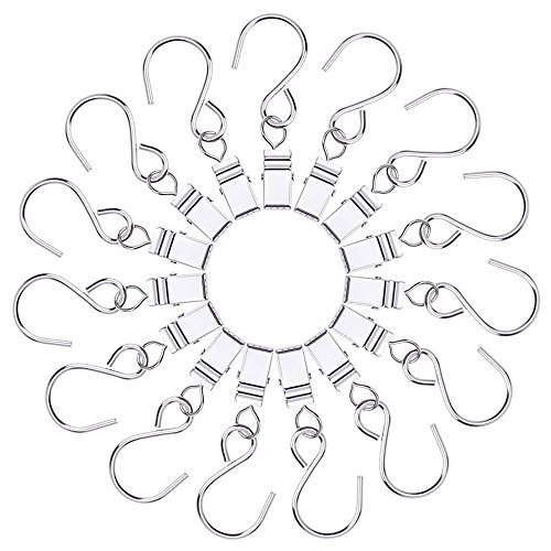 Mudder 15 Stück Hängen Clips Haken für Vorhang, Party Licht und Outdoor Aktivitäten Draht
