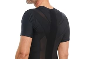 Anodyne® Posture Shirt - Hommes | Correcteur De Posture Du Dos & Épaules | Posture Corrector Tee Shirt | Réduit la douleur et la tension | Testé et approuvé médicalement | XXL - Noir