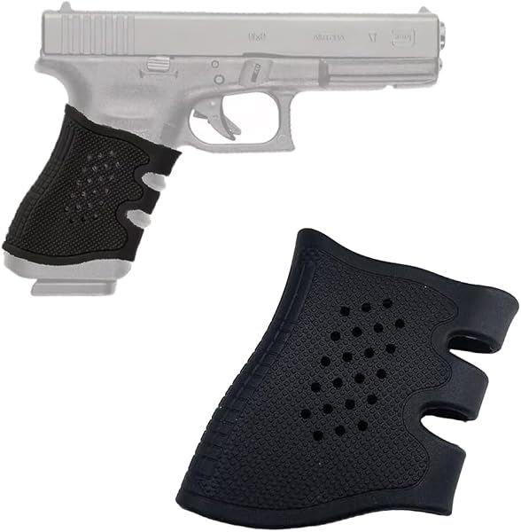 Funda de Empuñadura Ventilada de Goma para Glock 17, 19, 19x, 20, 21, 22, 23, 25, 31, 32, 34, 35, 37, 38, 41, 43x, 44, 45, 48 / AR-15 / Pistolas AK – Accesorio de Goma - 1
