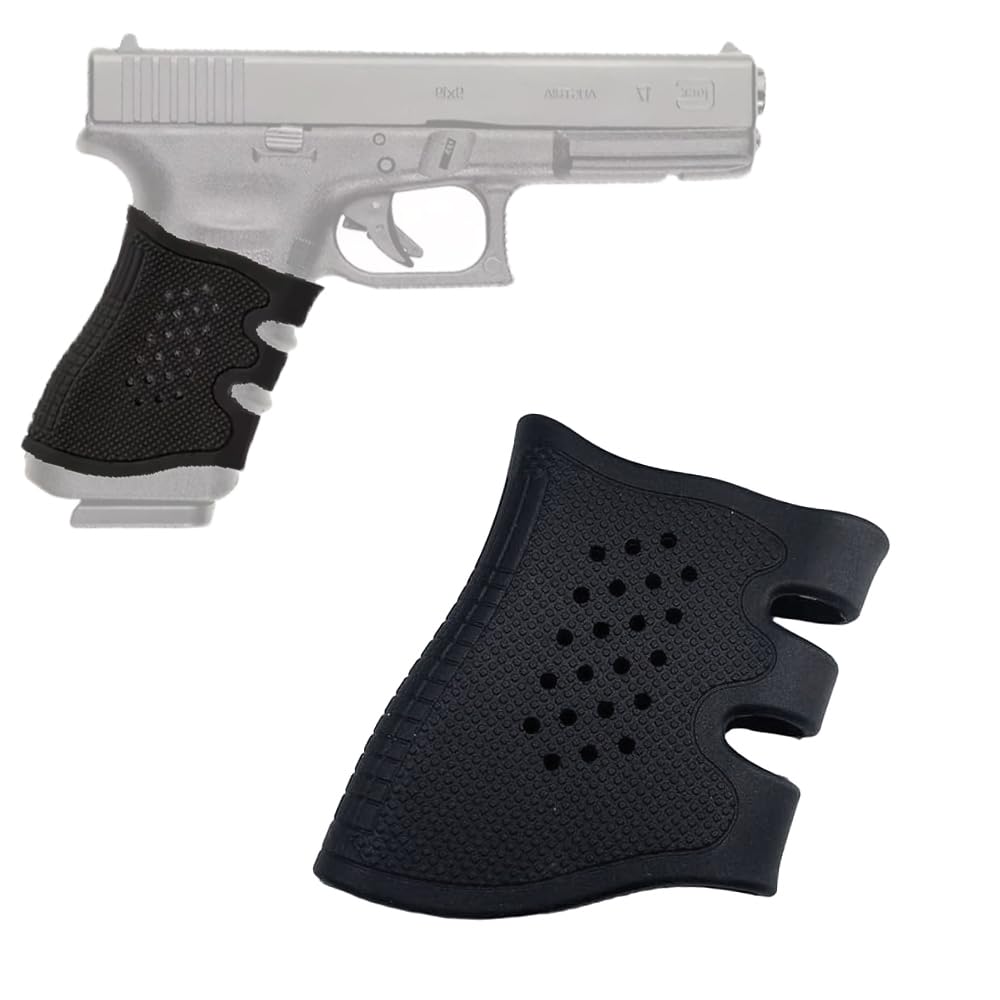 Funda de Empuñadura Ventilada de Goma para Glock 17, 19, 19x, 20, 21, 22, 23, 25, 31, 32, 34, 35, 37, 38, 41, 43x, 44, 45, 48 / AR-15 / Pistolas AK – Accesorio de Goma - 1