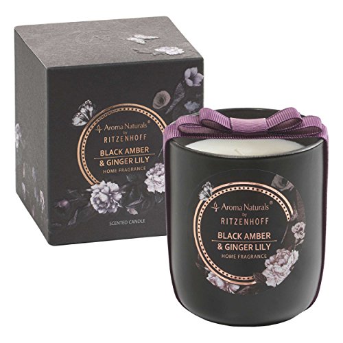 RITZENHOFF Aroma Naturals Noir Vela Aromática, Black Amber & Ginger Lily, en del Paquete de Regalo