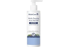 WishCare Multi Peptide Anti Hairfall Shampoo – Paraben & Sulphate Free Shampoo for Women & Men with Rice Water, Rosemary, Hyaluronic Acid & Caffeine for Hairfall Control 250ml