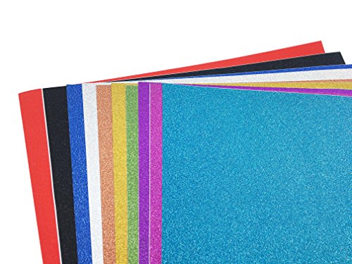 10 Blatt Klebefolie Glitzer Selbstklebende Dekofolie A4 Farbige Bastelfolie Glitter Vinyl Aufkleber für DIY Handwerk Scrapbooking mehrfarbig - 3