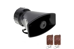 ePathChina 7 Sounds Loud Car Warning Alarm Police Fire Siren Horn Speaker with Brown Remote Controller 12V 100W (2PCS Remote Controller)