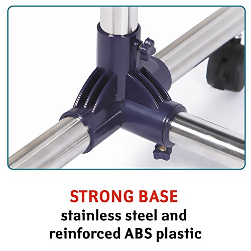 Tatkraft Hamburg Stabiler Rollbarer Kleiderständer mit einer Starken Base Teleskopseitenstangen Stahl - 3