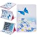 Produktbild Roreikes Apple iPad Air / iPad 5 Hülle, Blumenmuster Muster TPU Leder Flip Magnetverschluss Wallet Kreditkarte ID Card Slots Magnetic TPU Leder Beschützer Tasche Hülle Etui Schale mit Standfunktion Weich TPU Innere Hülle Case leder Flip Beschützer Haut Schutzfolie Case für Apple iPad Air / iPad 5