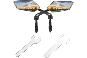 AVCXEC Lot de 2 miroirs de vélo HD pour guidon E-bike, réglable à 360 °, rétroviseurs universels grand angle pour guidon de 20 à 24 mm, rétroviseurs pour VTT, vélos de route