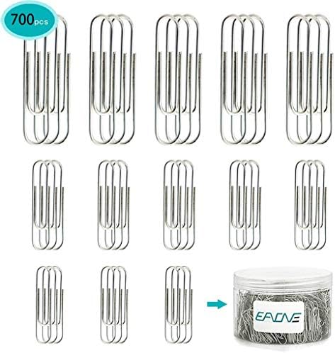 LuLyL Paper Clips, 700 Pieces Assorted Sizes Paper Clips, Small, Medium and Jumbo (28mm, 33mm, 50 mm), for Office School Clips and Personal Document Organizing (Silver)