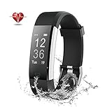 Fitness Tracker GPS Herzfrequenz - Wisenovo Fitness Tracker Uhr mit Pulsmesser, IP67 Wasserdicht Aktivitätstracker Smart Watch für Damen Herren - Bluetooth Smart ArmbandUhr Schrittzähler mit Schlafmonitor Kalorienzähler Anruf SMS Kompatibel mit iOS Android Handy-Schwarz