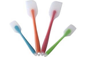HiramWare Lot de 4 spatules en silicone – Spatule flexible résistante à la chaleur 450F avec noyau en acier inoxydable – Ustensiles de cuisine de qualité alimentaire de qualité supérieure – Sans
