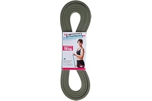 UPFIT - Bande élastique de résistance, Musculation Résistance: 15kg Conçu pour séances Musculation,de Cross-Training ou préparation Physique Longueur: 208cm,Largeur: 1,30cm, Gris, NC