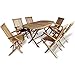 Produktbild vidaXL Teak 7tlg. Sitzgruppe Sitzgarnitur Gartenmöbel Holz Essgruppe Klappstühle