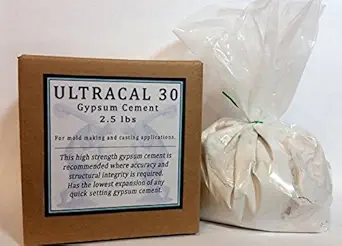 Ultracal 30 Gypsum Cement 2.5 lbs - Plaster - For Mold Making and Casting, Ideal for Latex Molds! Takes Excellent Detail