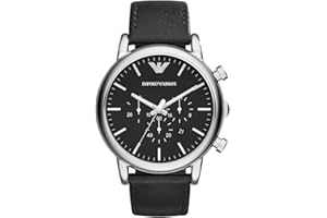 Montre chronographe Emporio Armani pour homme, montre en acier inoxydable, taille de boîtier de 46 mm