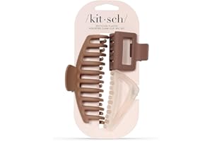 Kitsch Large Assorted Hair Clips for Women, Medium Open Shape Hair Claw Clips for Thick Hair, Small Open Shape Hair Clip & Big Claw Clip for Teen Girls, Hair Styling Accessories, 3 pcs