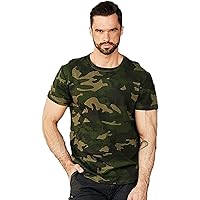 Leotude Men's Cotton Half Sleeve T-Shirt with Camouflage Army Style Print
