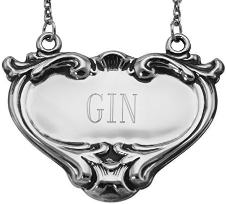 Gin Liquor Decanter Label / Tag - Sterling Silver by Silver Mine Gifts