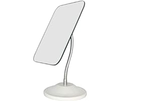 YEAKE Flexible Gooseneck Makeup Mirror,360°Rotation Folding Portable Desk Vanity Mirror with Stand Shower Shaving Cosmetic Mirror Square