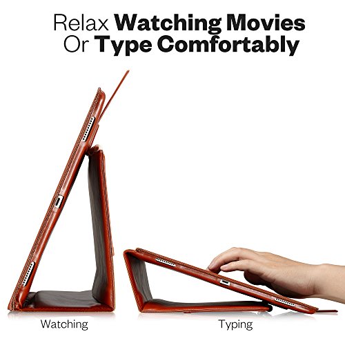 KAVAJ iPad Pro 12.9″ Hülle Echtleder Case „London“ für Apple iPad Pro 12,9 Zoll (2017) Cognac-Braun aus echtem Leder mit Stand und Auto Schlaf/Aufwachenen Funktion. Dünnes Smart Cover Schutzhülle Tasche - 4