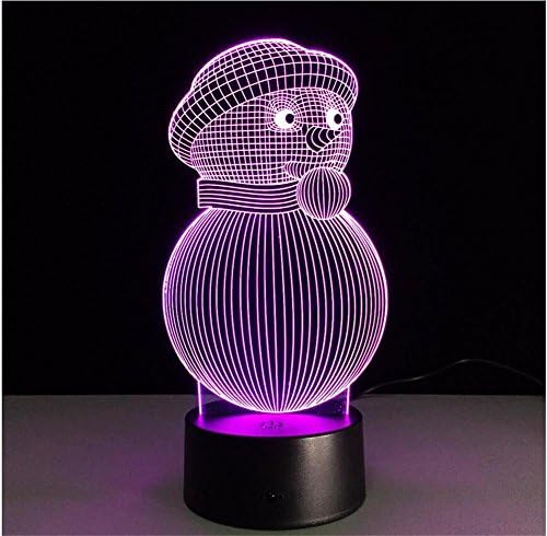 Meteor Garden Christmas Snowman Colorful Small Night Lantern Festival Can Be Led Illusion Lamp Creative Stereo Sleep Lamp , B