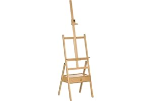Vinsetto Chevalet en bois sur pied, chevalet d'artiste, portable et réglable, avec tiroir intégré, hauteur réglable jusqu'à 92 cm, naturel