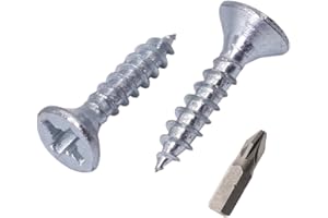 SKIR'CO Confezione da 500 viti in acciaio zincato, 3,5 x 15 mm, testa svasata Pozidriv, viti per truciolare, filettatura completa (500, 3,5 x 15 mm)