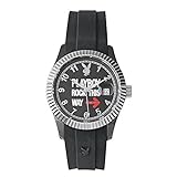 Playboy Unisex-Armbanduhr Rock Analog Quarz Schwarz ROCK38BB