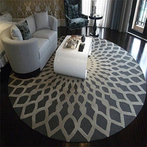 ZHANWEI Area Rugs European Style Black And White Round Anti-slip Carpet Living Room Bedroom Large Carpet ( Color : Gray , Size : 0.8m )