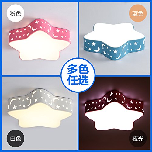 Preisvergleich Produktbild KANG@ LED Deckenleuchte Wohnzimmer Licht einfache moderne Schlafzimmer warm romantischen Kreative cartoon Lampe Kinderzimmer Beleuchtung Star 36 W drei Hue Licht Sky Blue 60*H 10.