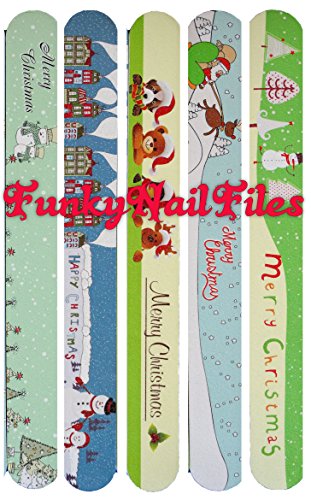 FunkyNailFiles MERRY CHRISTMAS Emery Board SET 9 (pack of 5)