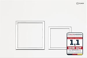 FEINER® WC-Drückerplatte [Weiß Hochglanz/Chrom] – kompatibel mit Geberit Sigma Serie UP300 & UP320, Doppelspülung, Maße 24,5 × 16,4 cm – nicht kompatibel mit Delta, Omega, Basic, Bp