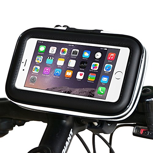 Bike Mount Holder -[Upgraded Version] SIOTI Universal Smartphone Bicycle Bike Waterproof Pouch Holster Case for iPhone 7 ,6s , 6, 5, 5s etc up to 5.2 Inches Devices