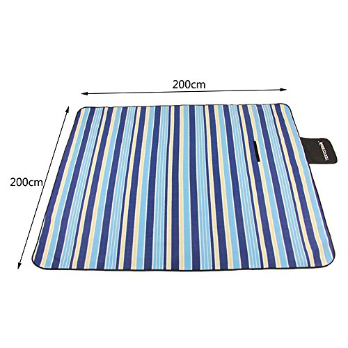 Signstek 200 x 200 cm Wasserdichte zusammenfaltbar Picknickdecke Campingdecke Stranddecke Mit Tragegriff - 3