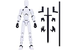 MerryXD T13 Action Figure,Assembly Completed Titan 13 Action Figure Lucky 13 Action Figure Dummy 13 Action Figure 3D Printed Multi-Jointed Movable, Nova 13 Action Figure Toy White