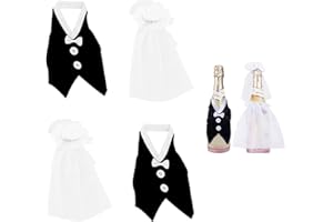 YEJAHY Set di 4 bottiglie di vino da matrimonio, per coppie, decorazioni per bottiglie di vino e sposi, per matrimoni, feste di addio al nubilato, fidanzamento
