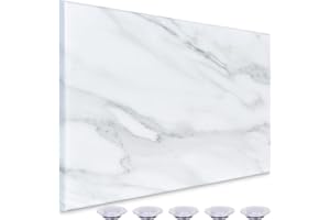 Okydoky White Marble Print Magnetic Dry Erase Board,30 x 40 cm Decorative White Board for Wall with Design, Frameless Dry Erase Board for Wall, Magnets Included（Marble,4030,1pc）